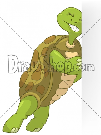 Cartoon Character Funny Turtle Isolated On White Background  Vector