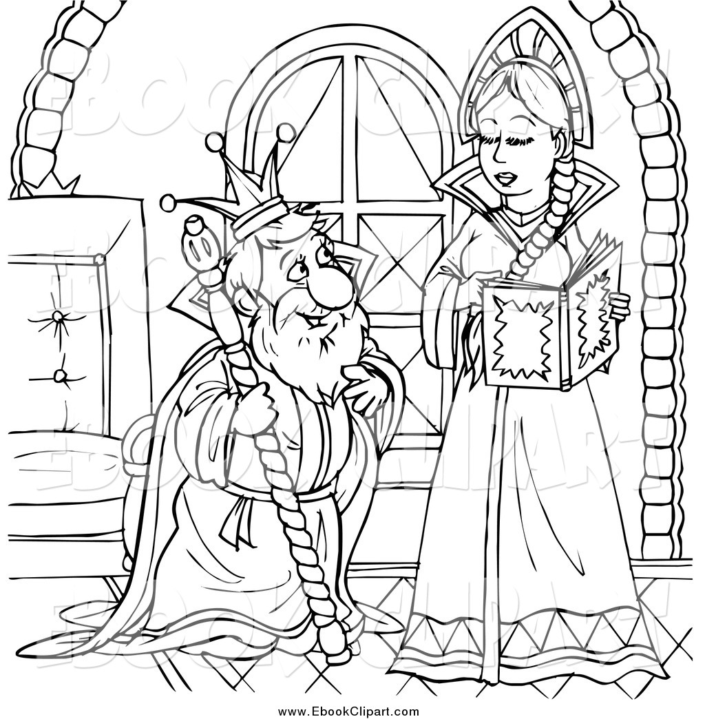 Clip Art Of A Black And White Old King And Young Queen By Alex Bannykh    