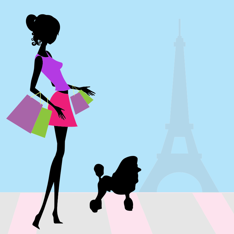 Clipart   Fashion Woman Shopping Paris
