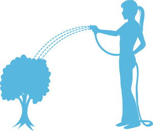 Clipart Image   Clip Art Silhouette Of A Woman Watering A Small Tree