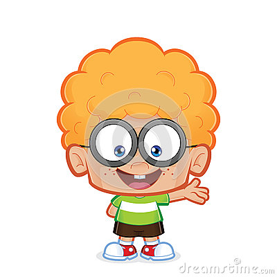 Clipart Picture Of A Nerd Boy Cartoon Character In Welcoming Gesture