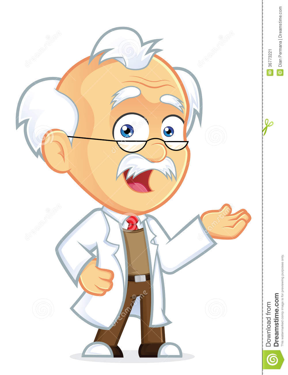 Clipart Picture Of A Professor Cartoon Character In Welcoming Gesture