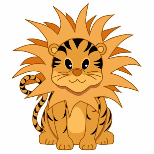 Cute Kawaii Liger Cartoon Cat Cut Outs   Zazzle