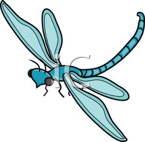 Flying Blue Dragonfly Clip