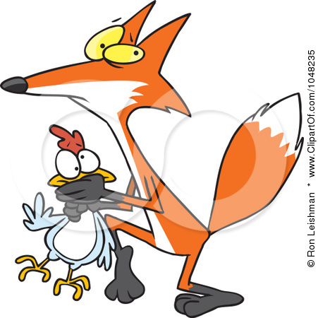 Free Rf Clip Art Illustration Of A Cartoon Fox Stealing A Chicken