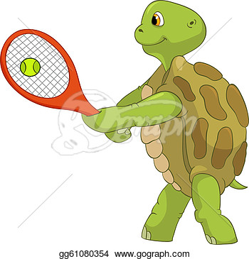 Funny Turtle  Tennis Player