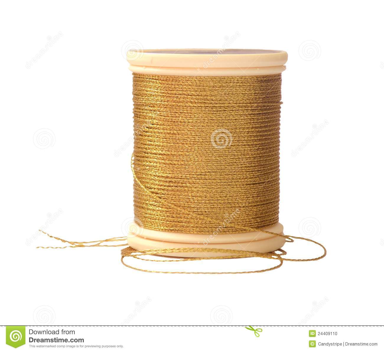 Gold Sewing Thread Stock Photo   Image  24409110