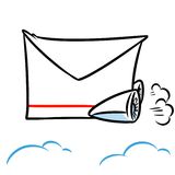 Jet Mail Fast Mail Cartoon Illustration Royalty Free Stock Images