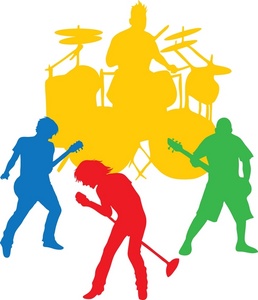 Musicians Clipart Image   The Colored Silhouette Of A Band