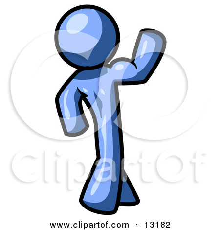 Orange Man Flexing His Muscles Clipart Illustration By Leo Blanchette