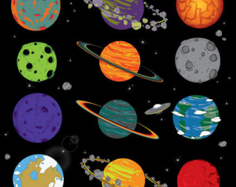 Planets And Space Instant Download Digital Clip Art Space Clipart   3