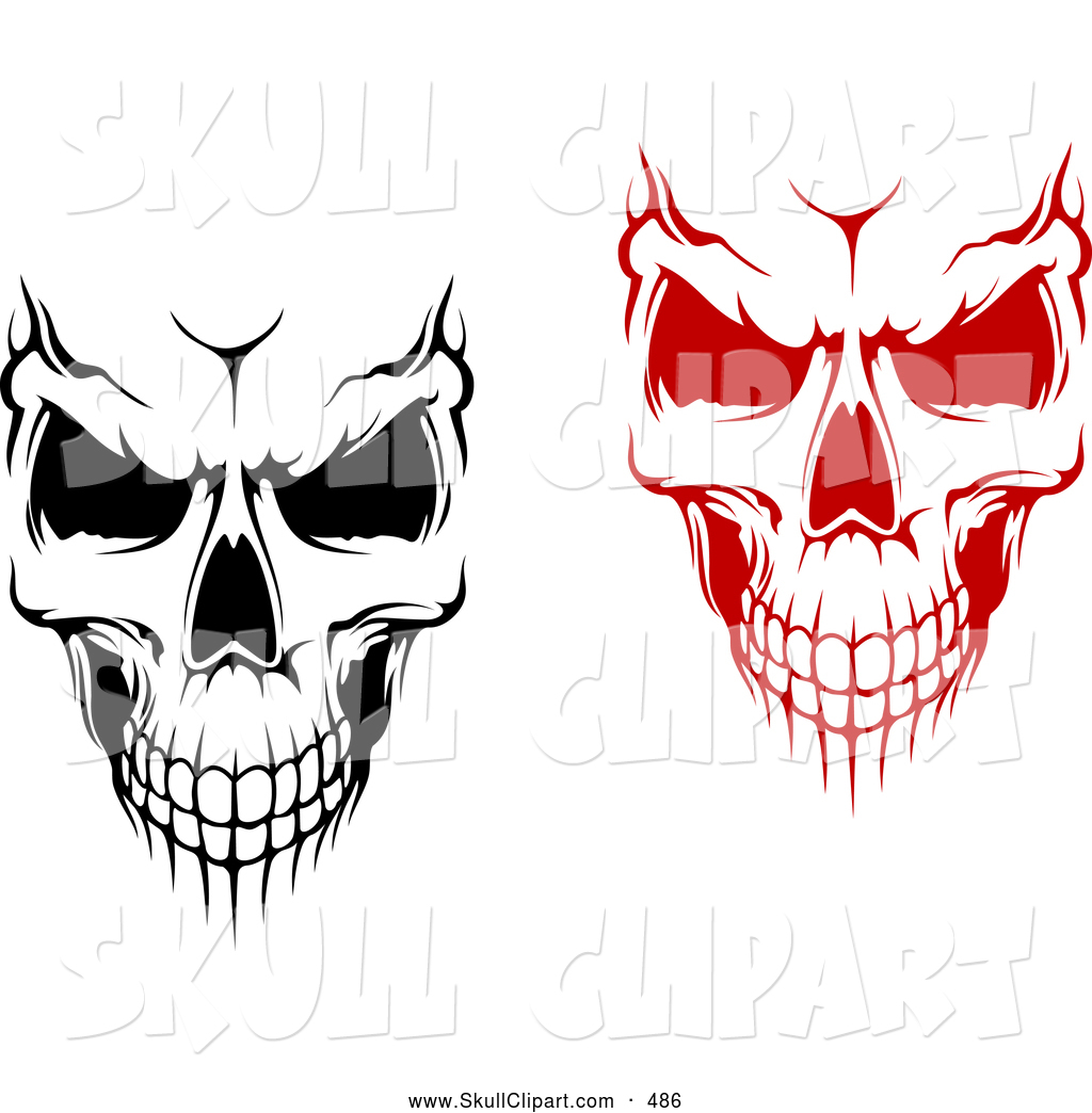 Skulls Grinning Evil Black And White Winged Skull Vintage Black And