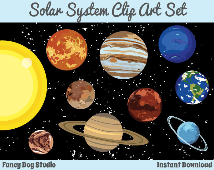 Solar System Science Educational Clip Art Digital Image Download