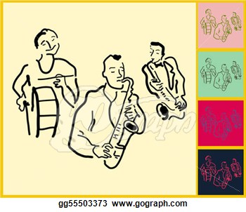 Stock Illustration   Live Jazz   Blues Band  Clipart Illustrations