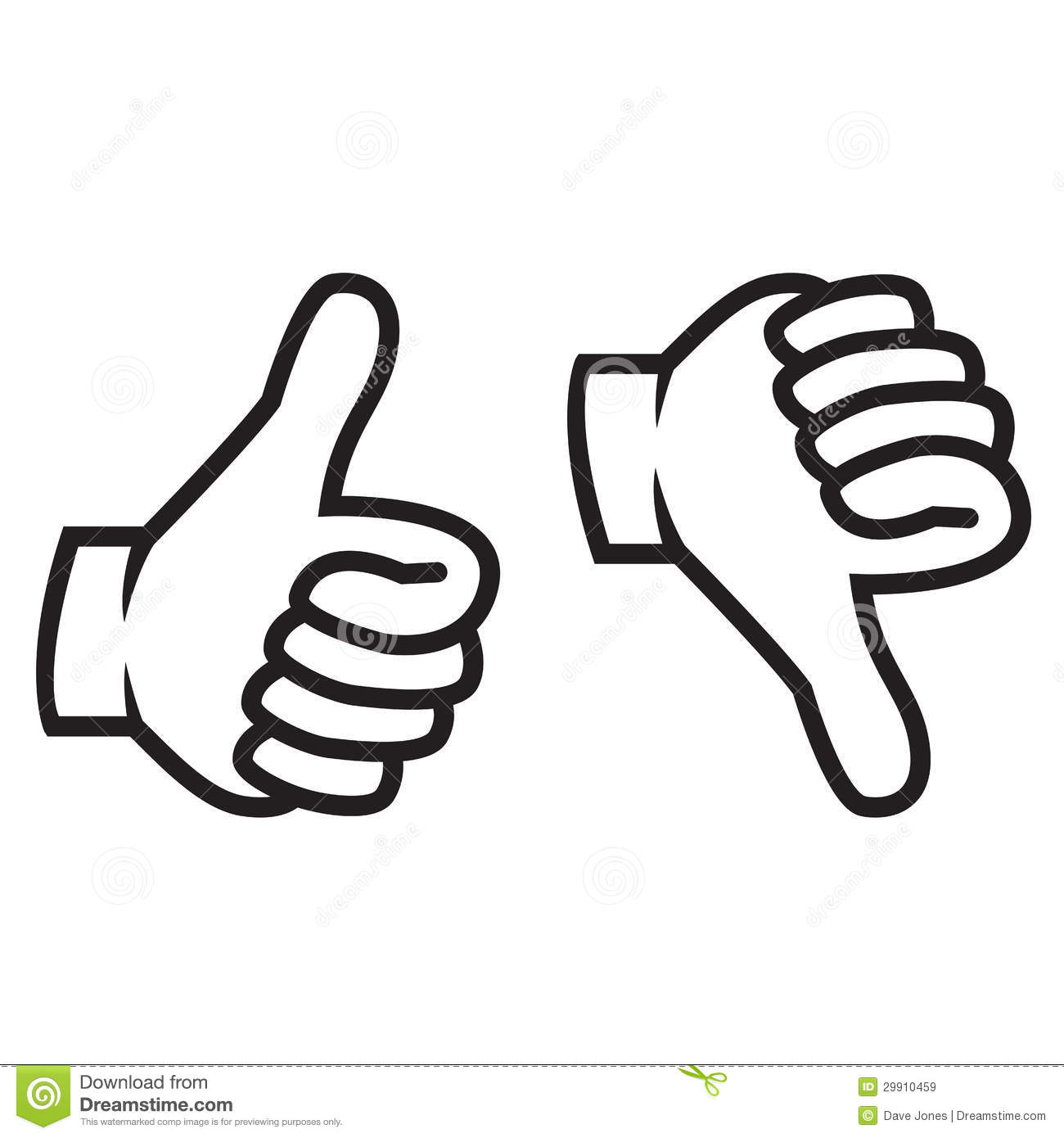 Thumbs Up And Down Gesture Clip Art Silhouette In Black  This Image Is