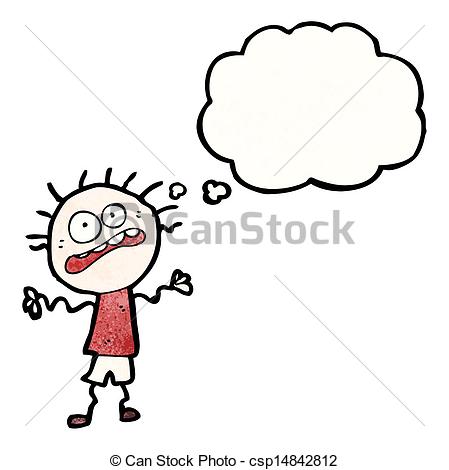 Vector Clip Art Of Cartoon Nervous Boy Csp14842812   Search Clipart