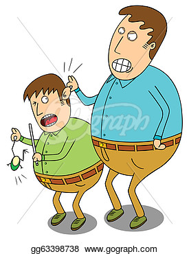 Vector Clipart   Punishment For Naughty Boy  Vector Illustration