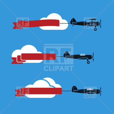 With Ribbons And Clouds Download Royalty Free Vector Clipart  Eps