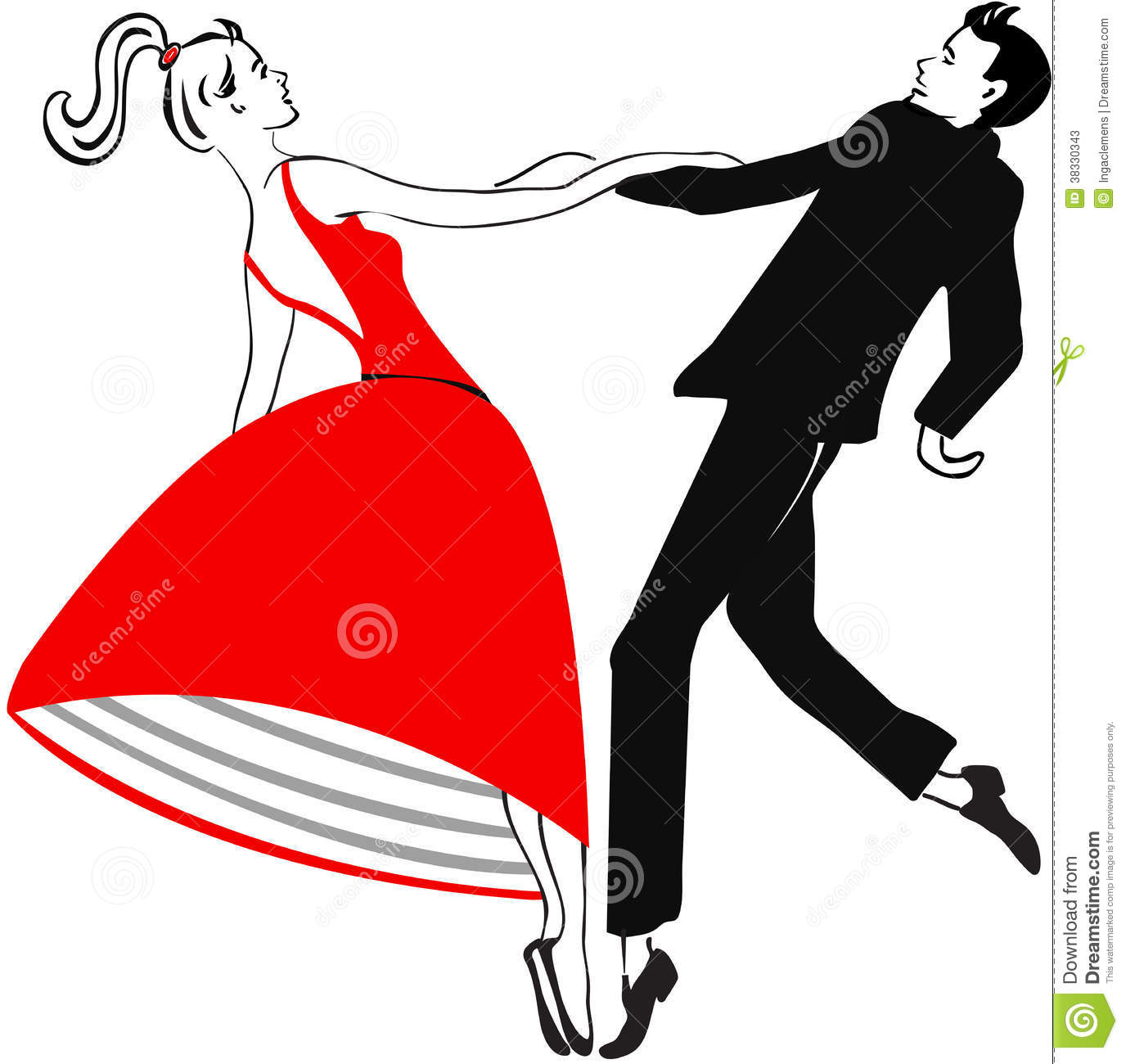 Young Dancing Couple Retro Like Clipart