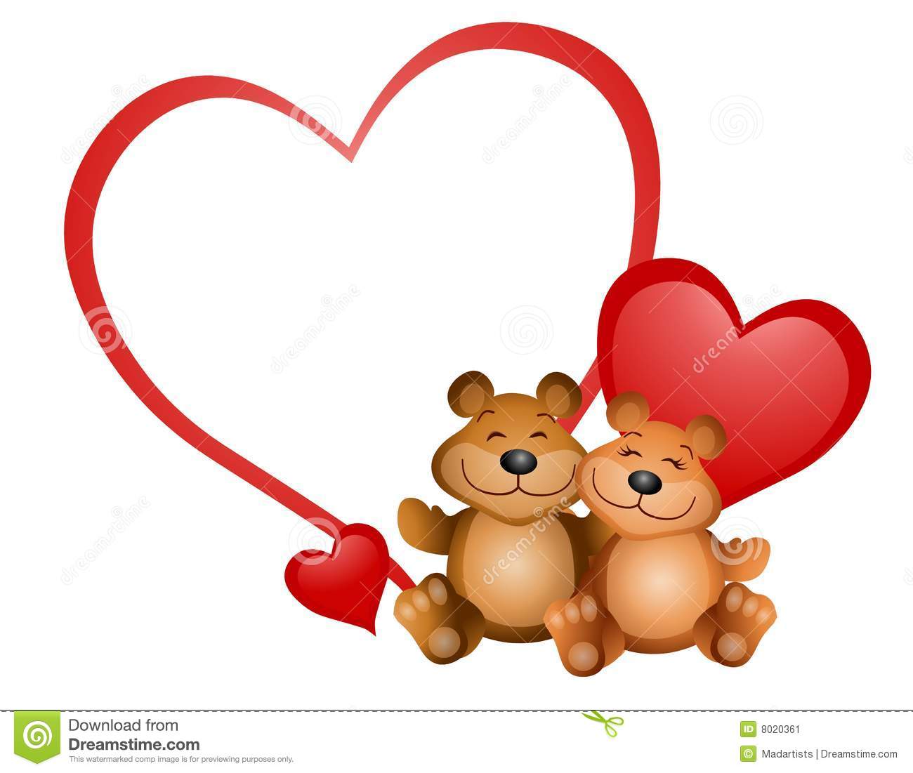 An Illustration Featuring Two Cute Teddy Bears Cuddling With Blank