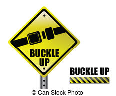 Buckle Up   Detail Metal Buckle Up Street Sign Isolated Over
