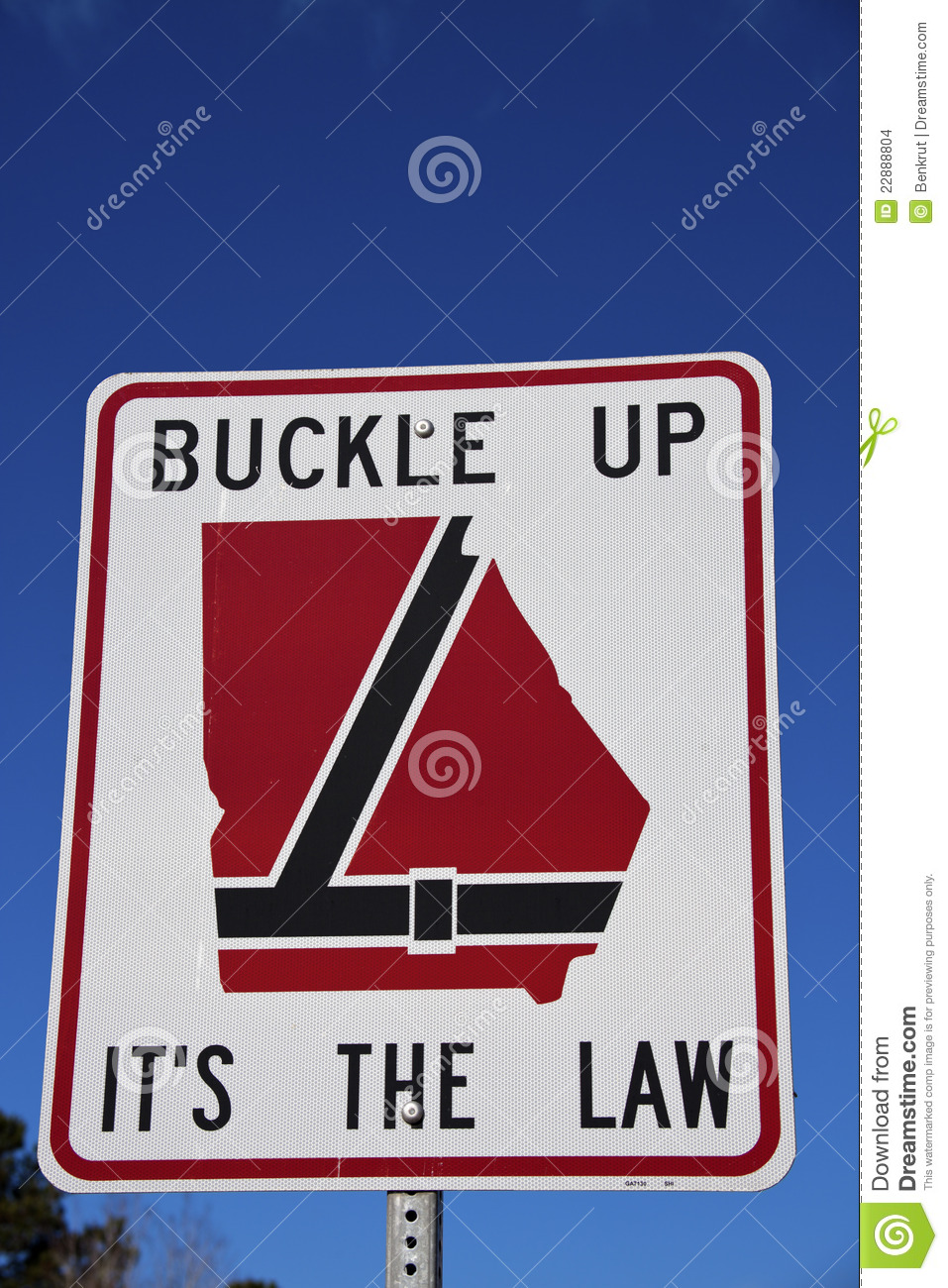 Buckle Up Georgia   Road Sign Seen On The Highway 