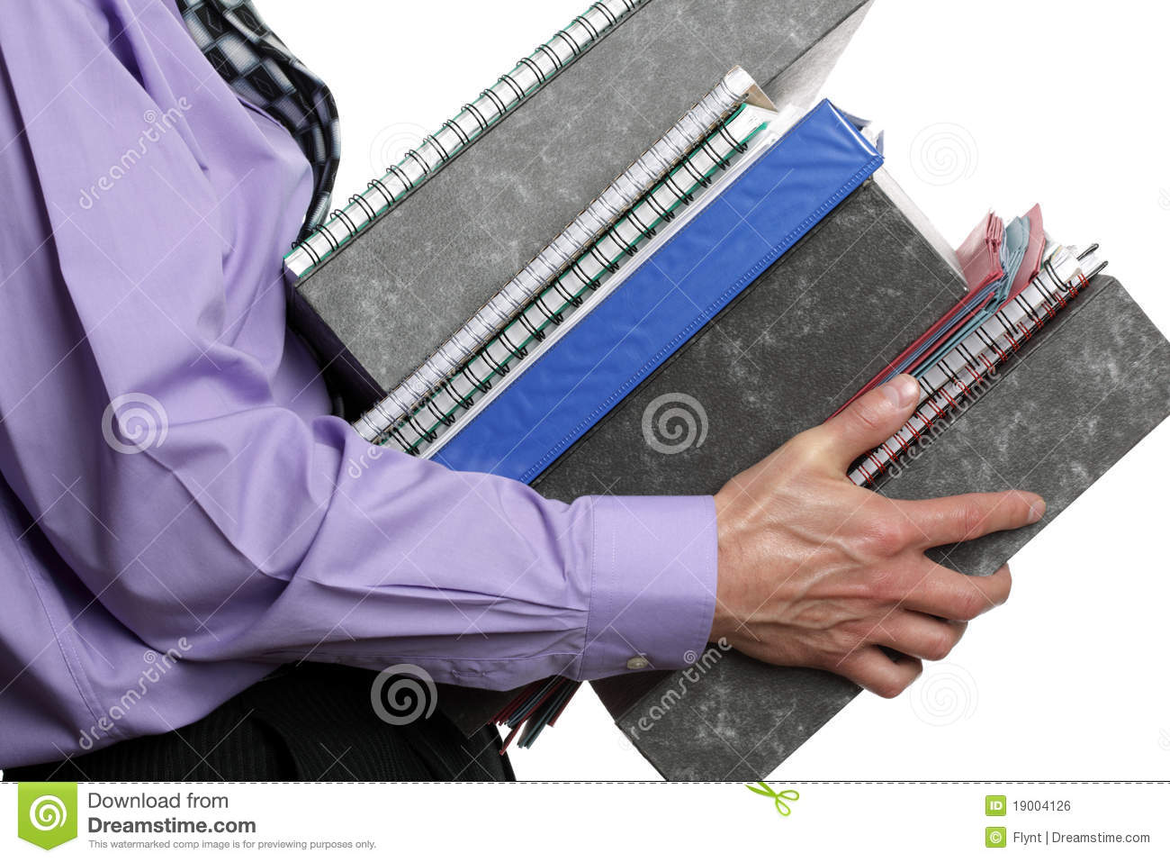 Businessman Carrying A Stack Of Files Concept For Overwork Busy Or
