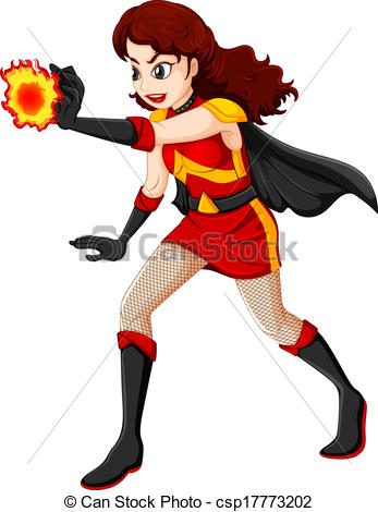 Clipart Of A Female Superhero   Illustration Of A Female Superhero