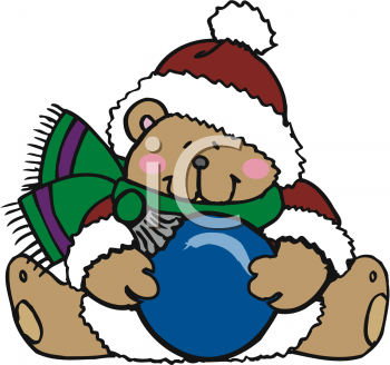 Clipart Picture Of A Teddy Bear Holding An Ornament