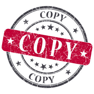 Copy Stamp Shows Duplicate Replicate Or Reproduce Stock Photo