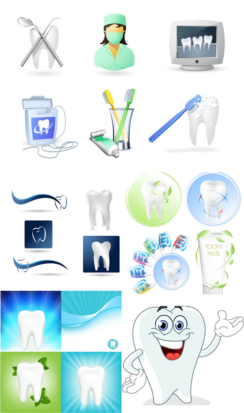 Dental Clipart Vector 5 Sets With Vector Dental Clipart This Vector
