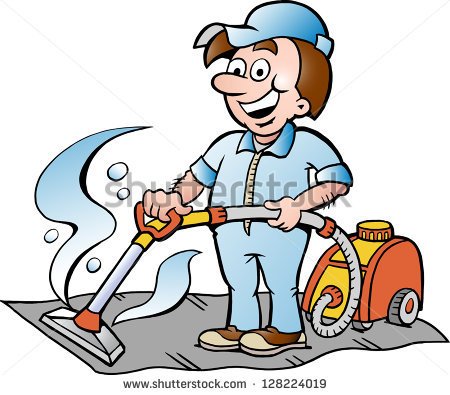 Drawn Vector Illustration Of A Happy Carpet Cleaner   Stock Vector