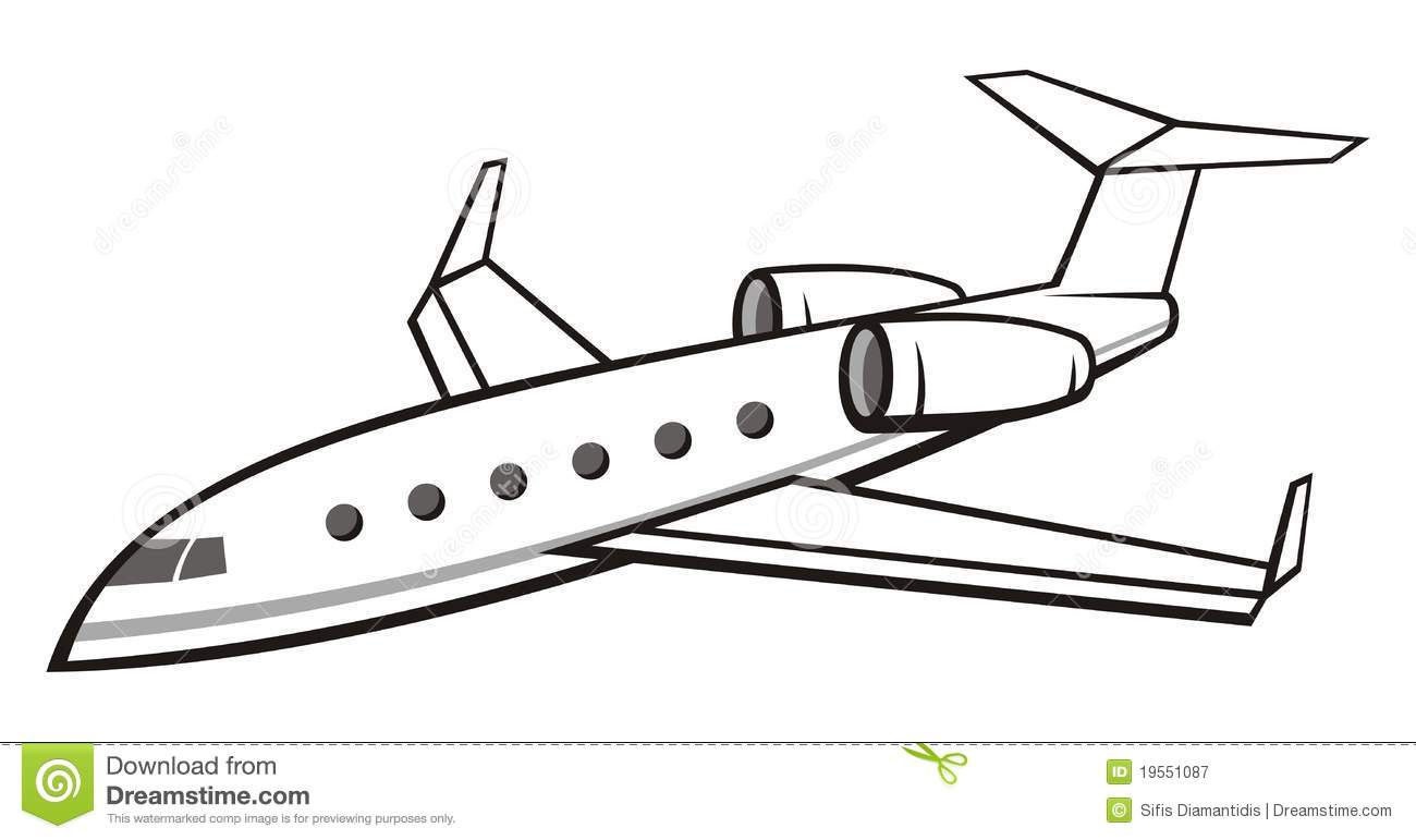 Illustration Of A Flying Business Jet Isolated On White Background