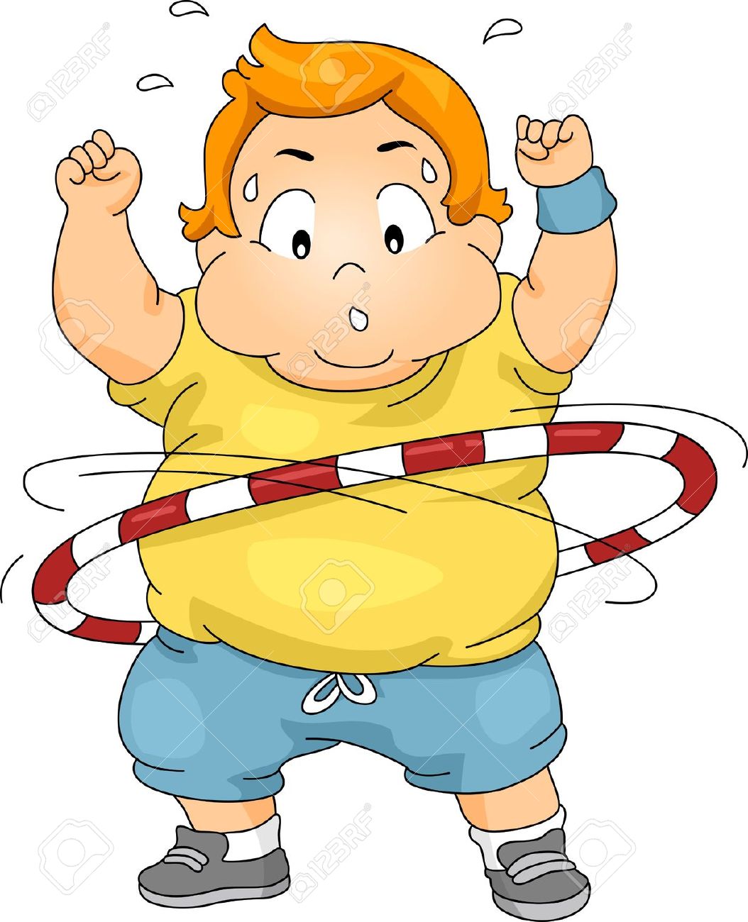 Illustration Of An Overweight Boy Using A Hula Hoop Stock Illustration