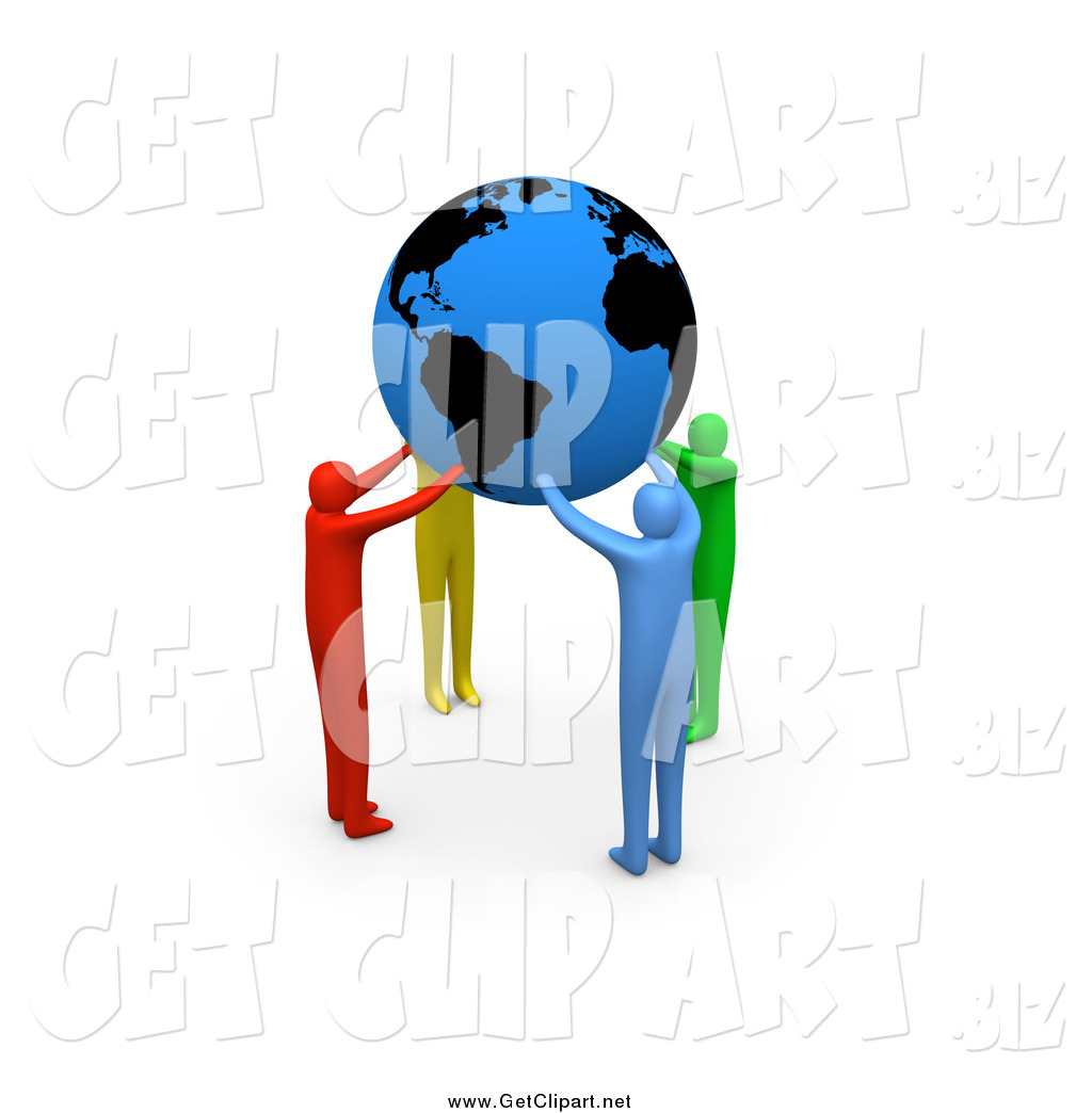 Larger Preview  Clip Art Of 3d Diverse People Coming Together And