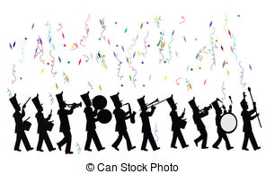 Marching Band In Celebration Clipart