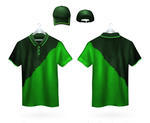 Men S Two Color Polo Shirts And Hats Set Template