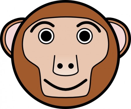 Monkey Rounded Face Clip Art Free Vector In Open Office Drawing Svg    