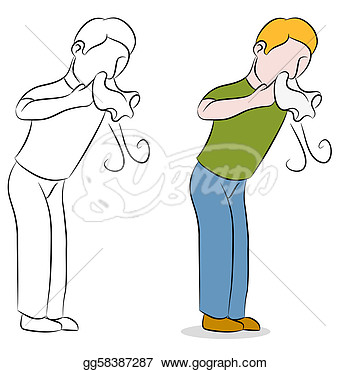 Of A Man Blowing His Nose With A Tissue  Clipart Drawing Gg58387287