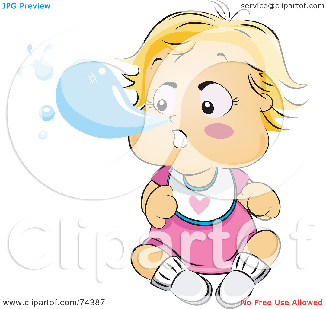 Royalty Free  Rf  Clipart Illustration Of A Blond Baby Blowing A Snot