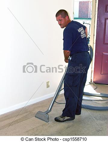 Stock Photography Of Carpet Steam Cleaning Tech Is Getting Apartment