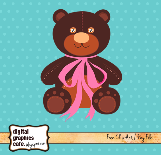 Teddy Bear Clip Art Free Graphics   Digital Graphics Caf    Free    