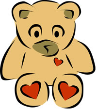 Teddy Bear With Valentine Hearts