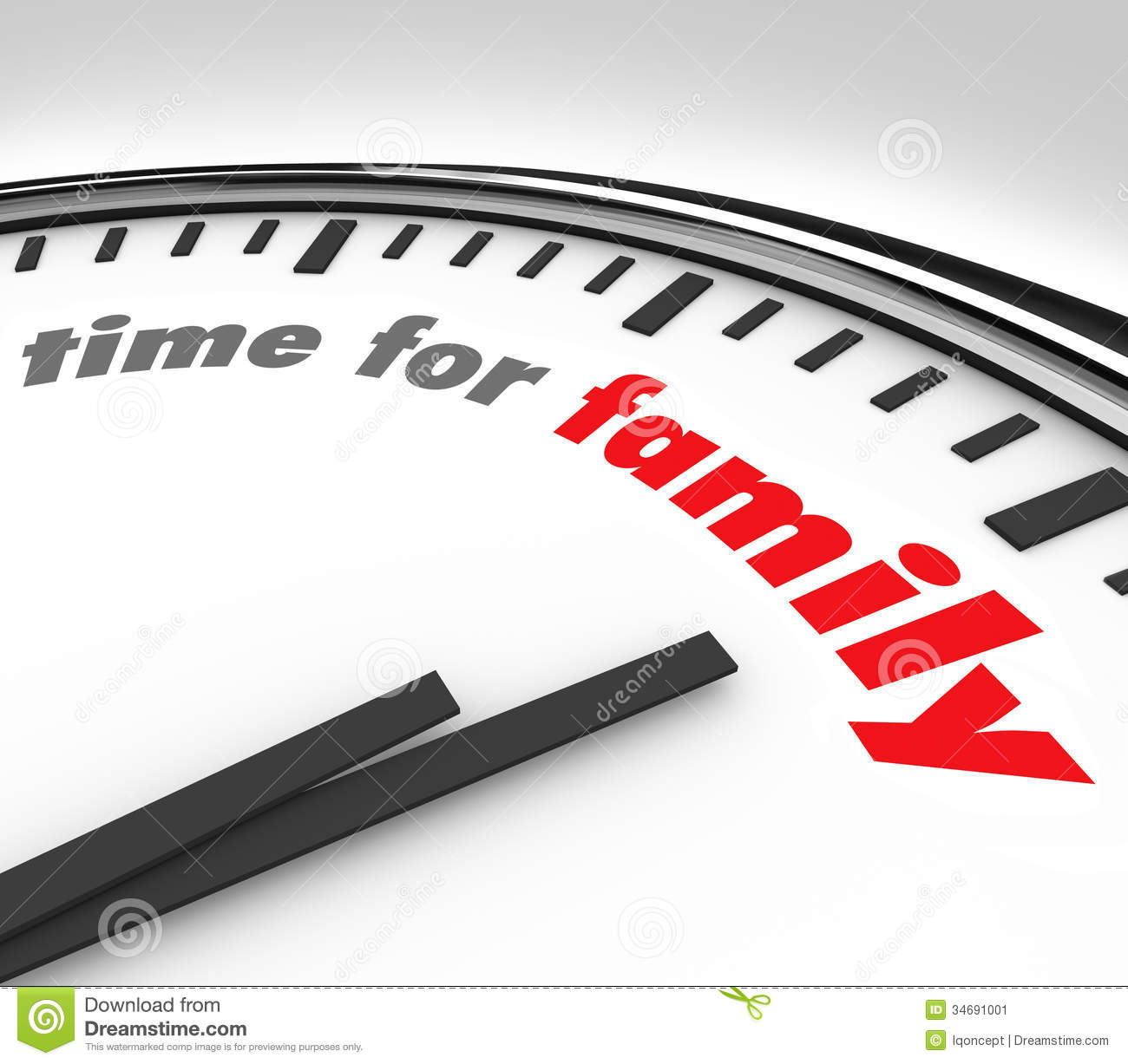 Time For Family Clock Spending Moments Parents Children Stock Image