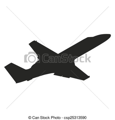 Vector   Private Jet Plane  Vector Silhouette   Stock Illustration