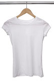 White T Shirt On Cloth Hanger Stock Image
