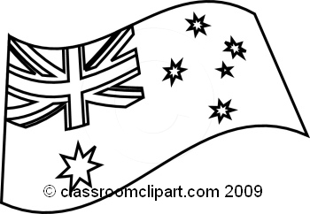 World Flags   Australia Flag Bw   Classroom Clipart