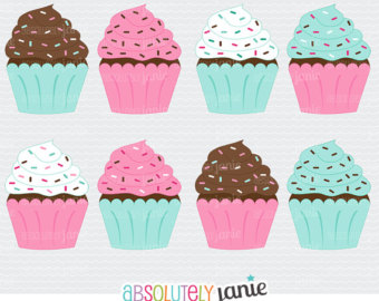 50  Off Sale Sprinkle Cupcakes Clip Art Digital Clip Art