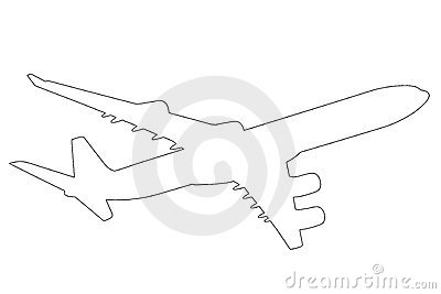 Airplane Outline Illustration Stock Photos   Image  4240073