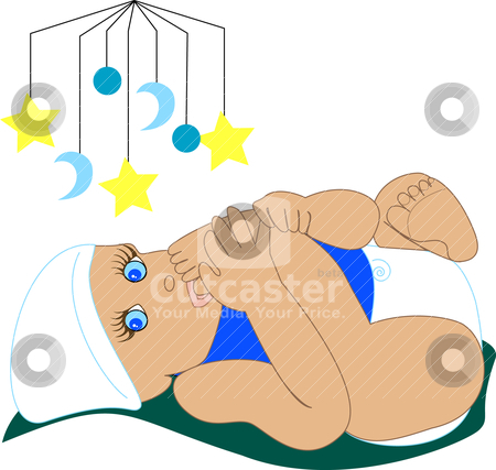 Baby Boy Sucking Toes Stock Vector Clipart A Cute Little Baby Boy